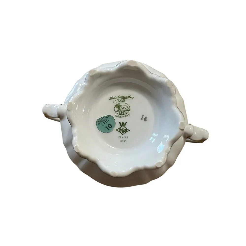Porcelain Hutschenreuther Gelb LHS Sugar Bowl Bavaria‎ Germany 5 Inch Tall